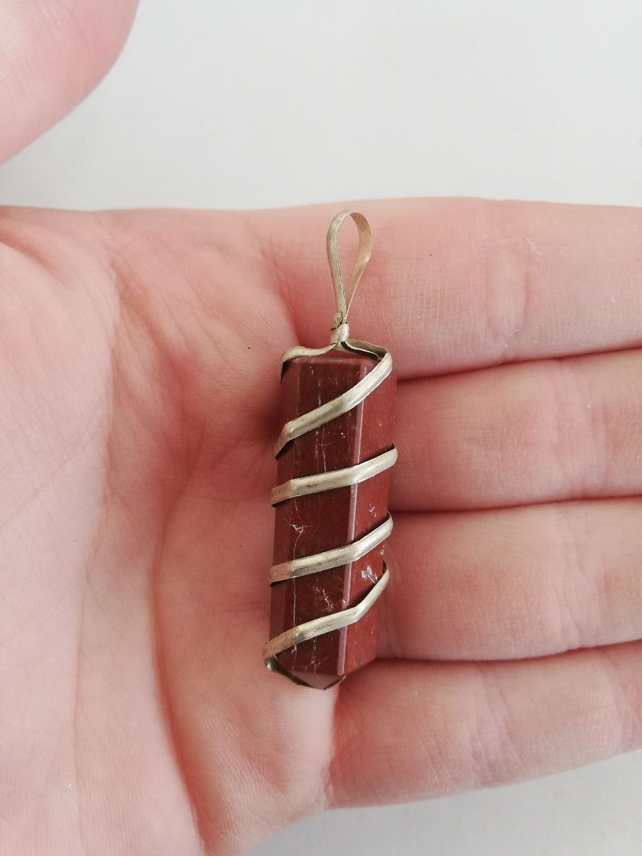 Red Jasper - Wire Wrapped Point Pendant Red Jasper - Wire Wrapped Point Pendant